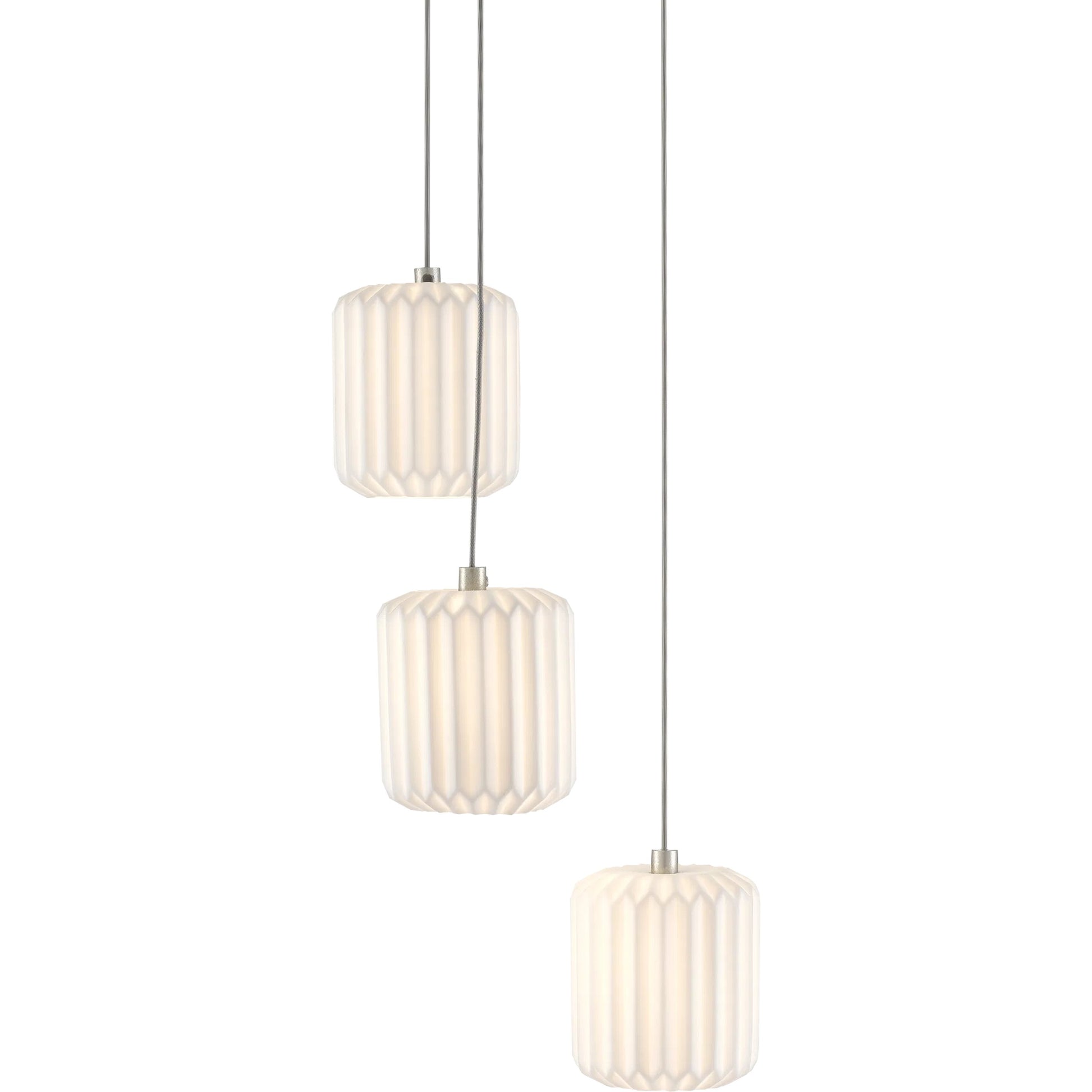 Dove Pendant by Currey and Company in painted silver, white. Made from metal, ceramic in a modern style.