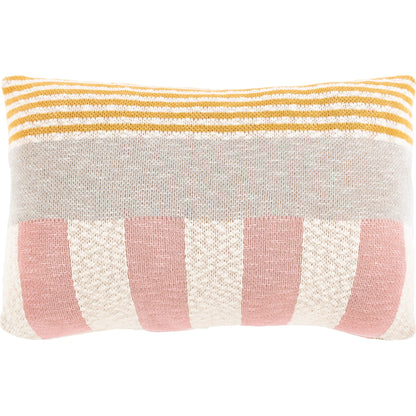 Brickel Pillow - 30734 by Livabliss in light pink, mustard. Made from 100% cotton in a eclectic & global style.