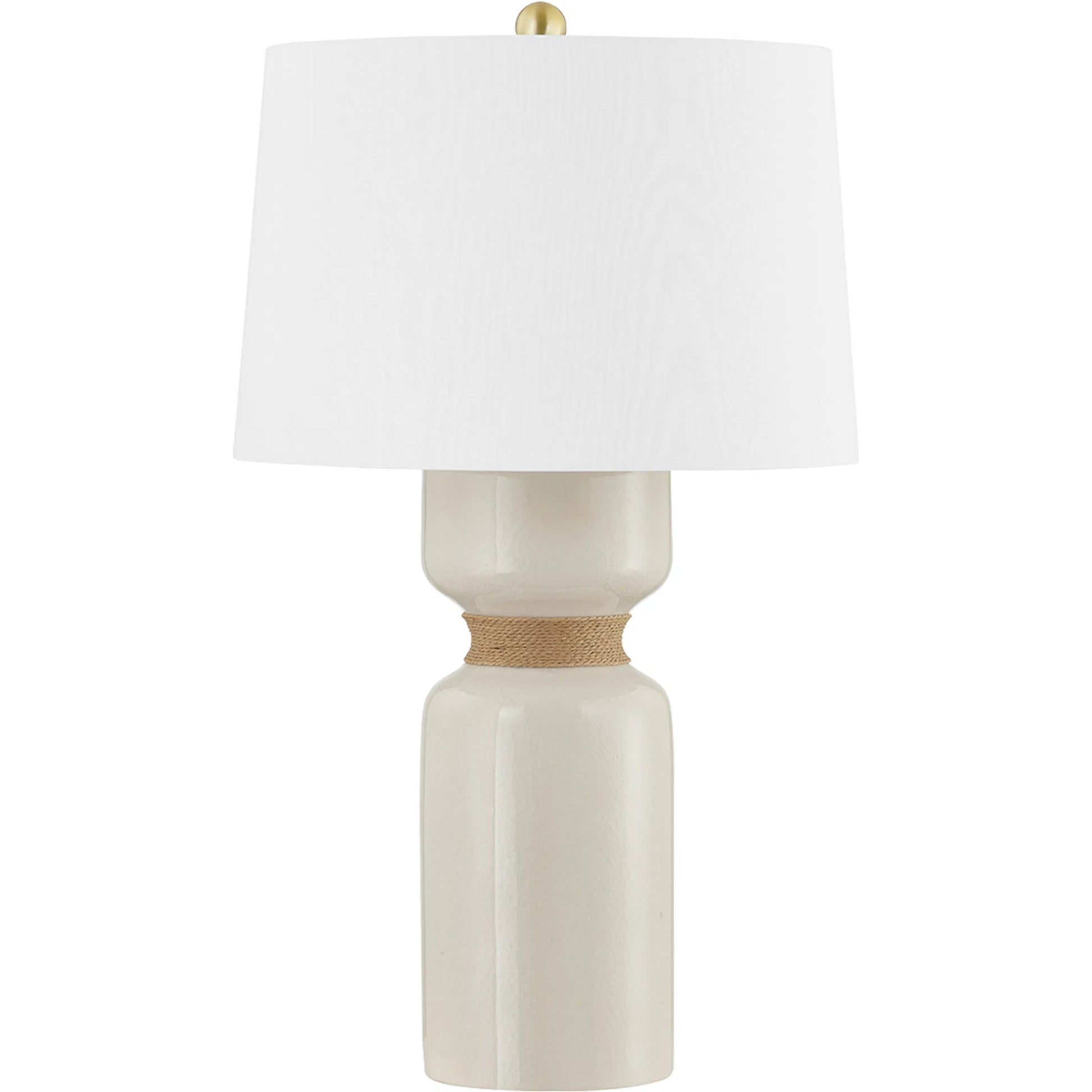 Mindy I Table Lamp by Hudson Valley in aged brass. Made from ceramic in a modern style.