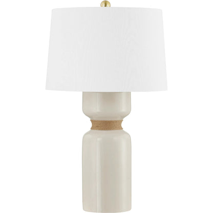Mindy I Table Lamp by Hudson Valley in aged brass. Made from ceramic in a modern style.