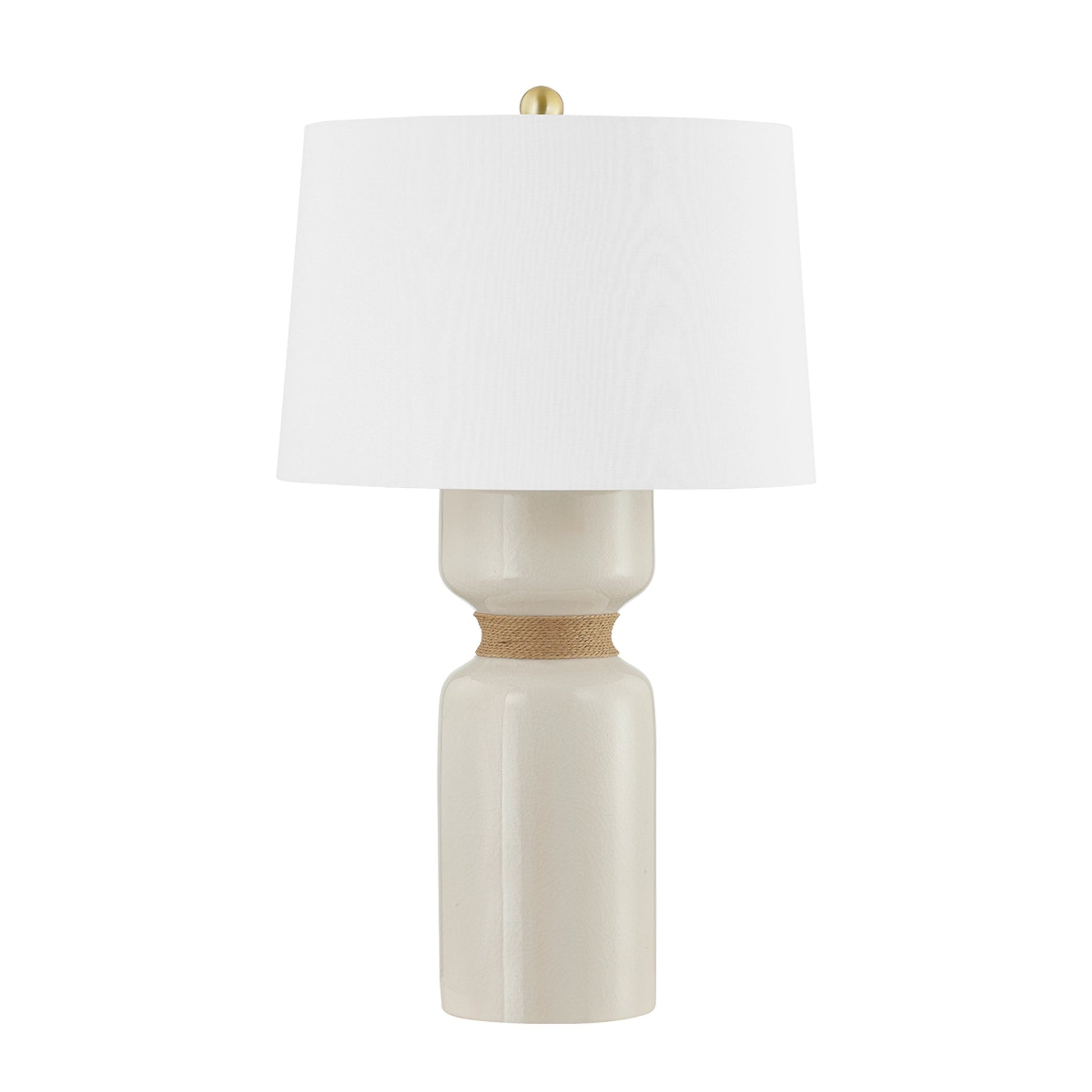 Mindy I Table Lamp by Hudson Valley in aged brass. Made from ceramic in a modern style.