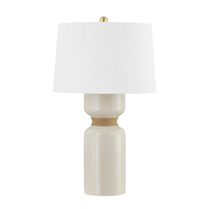 Mindy I Table Lamp by Hudson Valley in aged brass. Made from ceramic in a modern style.