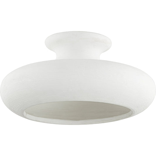 Annie 1 Light Semi Flush by Hudson Valley in aged brass. Made from ceramic in a modern style.