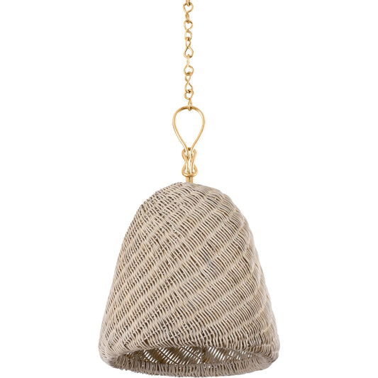 Reina Pendant by Hudson Valley in gold leaf. Made from natural woven in a unique style.