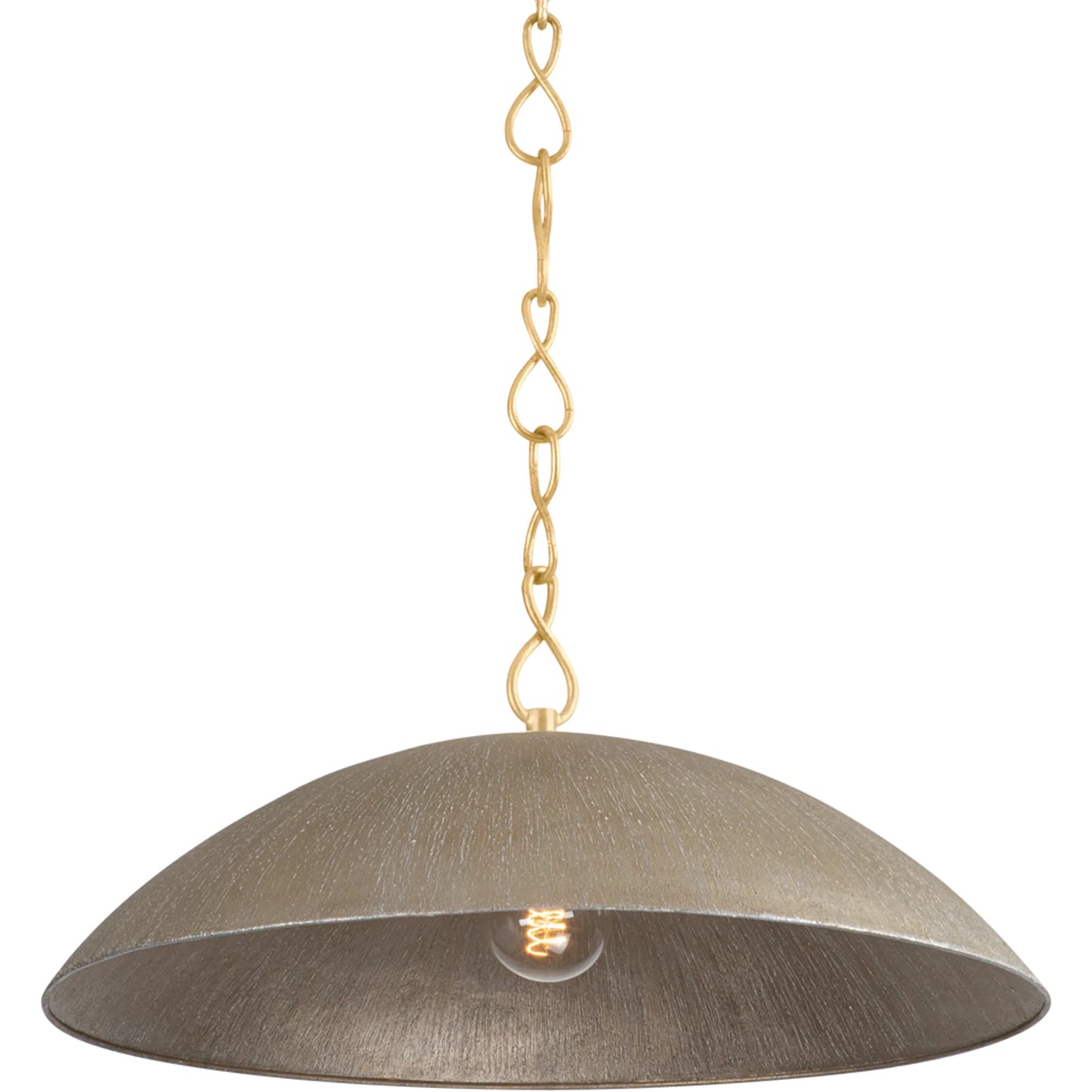 000 SI-2335730 | Primary Silo | Eve Pendant by Hudson Valley in vintage gold leaf, textured warm silver leaf. Made from iron, aluminum in a transitional style.