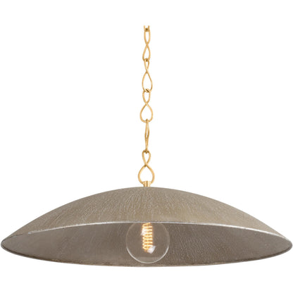 Eve Pendant by Hudson Valley in vintage gold leaf, textured warm silver leaf. Made from iron, aluminum in a transitional style.
