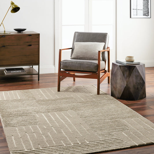 Brook Rug - 31420 by Livabliss in taupe, ivory. Made from main: 100% wool in a unique style.