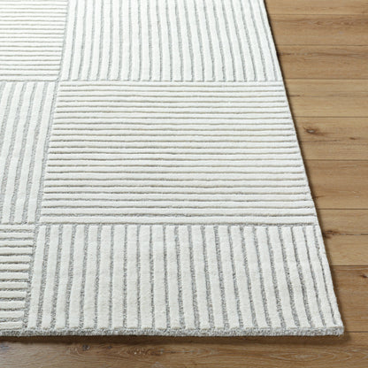 Brook Rug - 8494 by Livabliss in cream, medium gray. Made from face: 100% wool in a unique style.