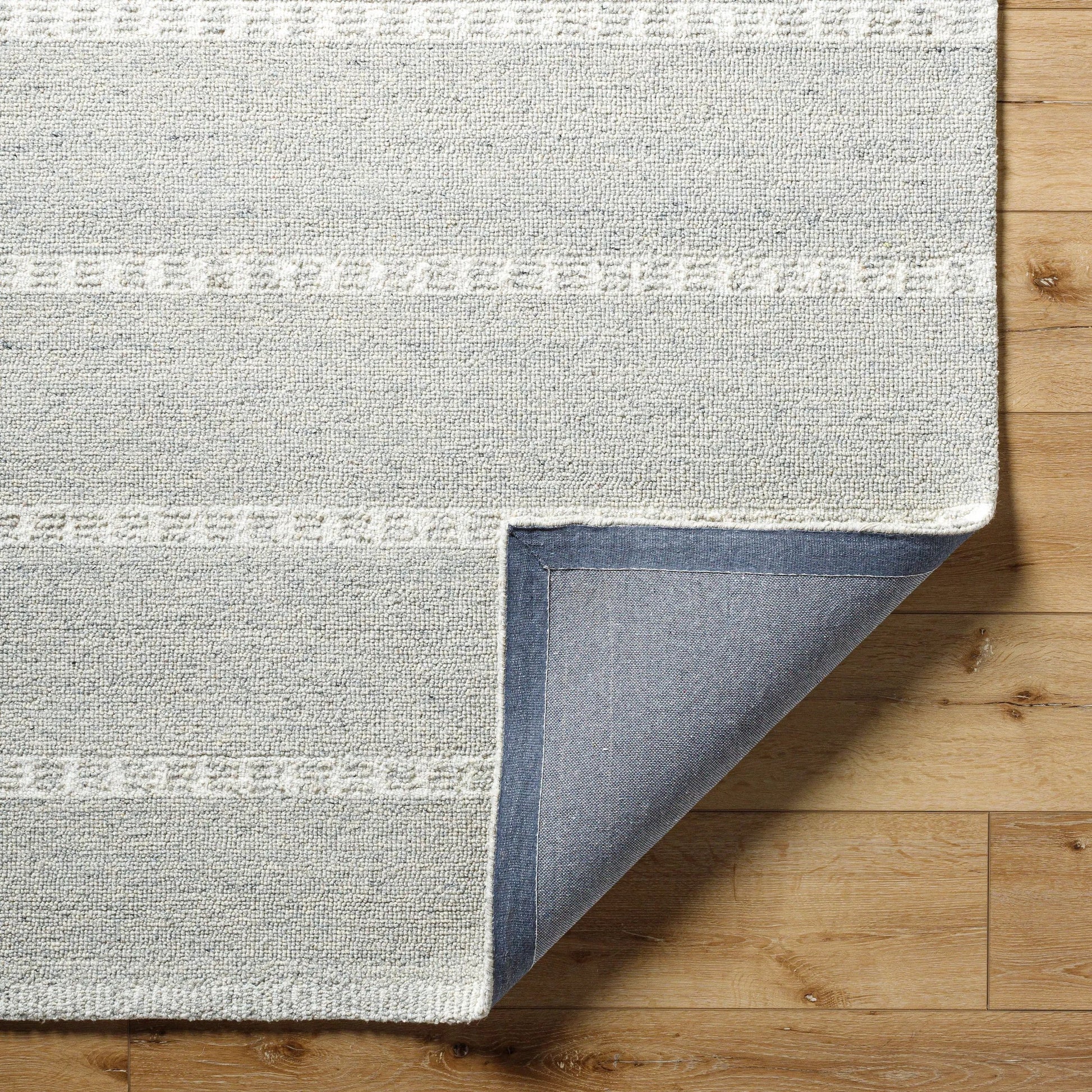 Brook Rug - 485567 by Livabliss in silver, dove gray, ivory. Made from face: 100% wool, warp: 100% cotton in a unique style.