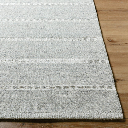Brook Rug - 485567 by Livabliss in silver, dove gray, ivory. Made from face: 100% wool, warp: 100% cotton in a unique style.
