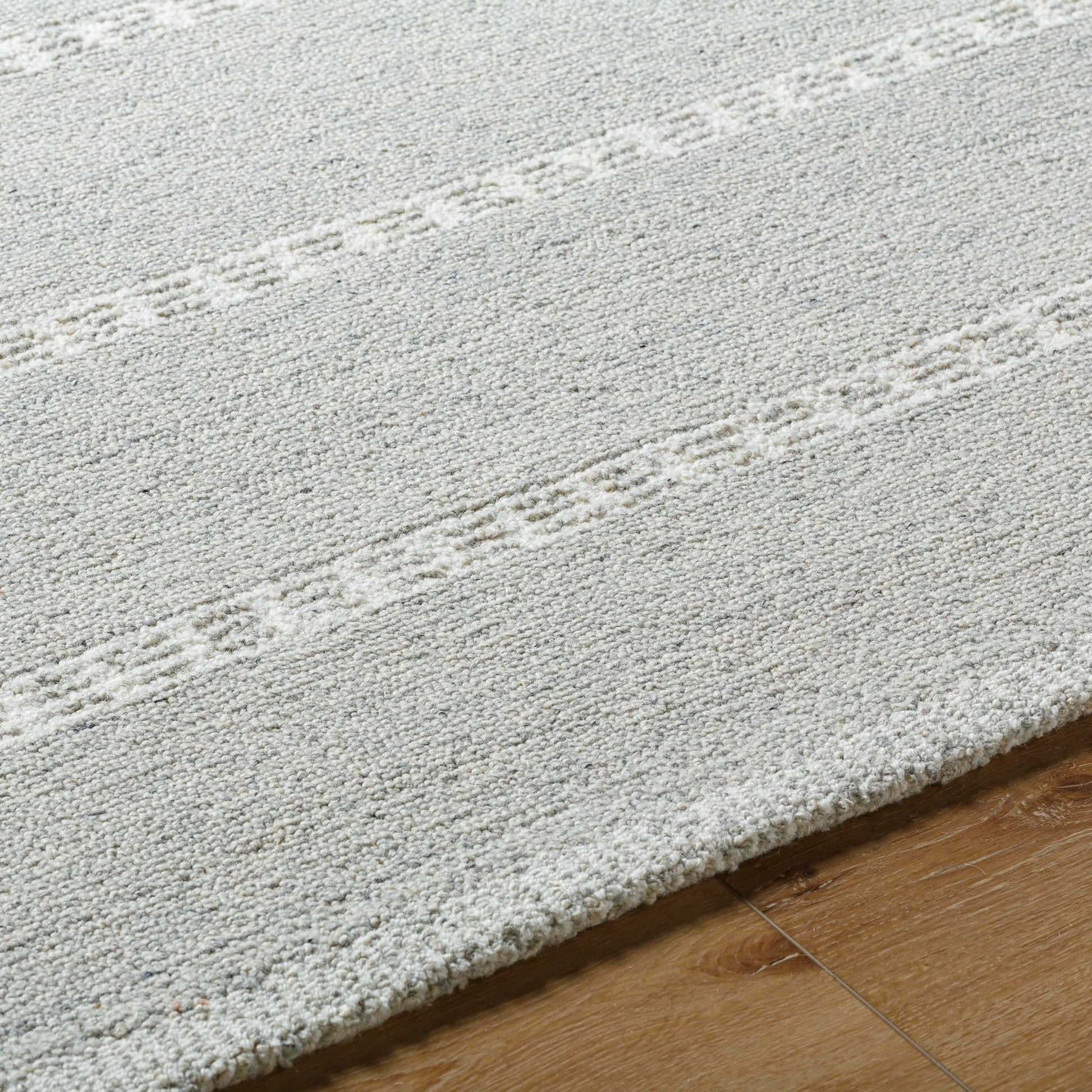 Brook Rug - 485567 by Livabliss in silver, dove gray, ivory. Made from face: 100% wool, warp: 100% cotton in a unique style.