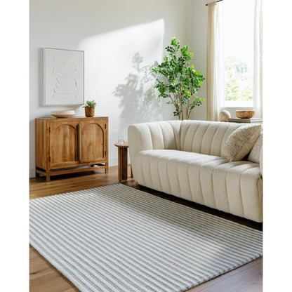 Brook Rug - 485593 by Livabliss in cream, medium gray. Made from face: 100% wool, warp: 100% cotton in a unique style.