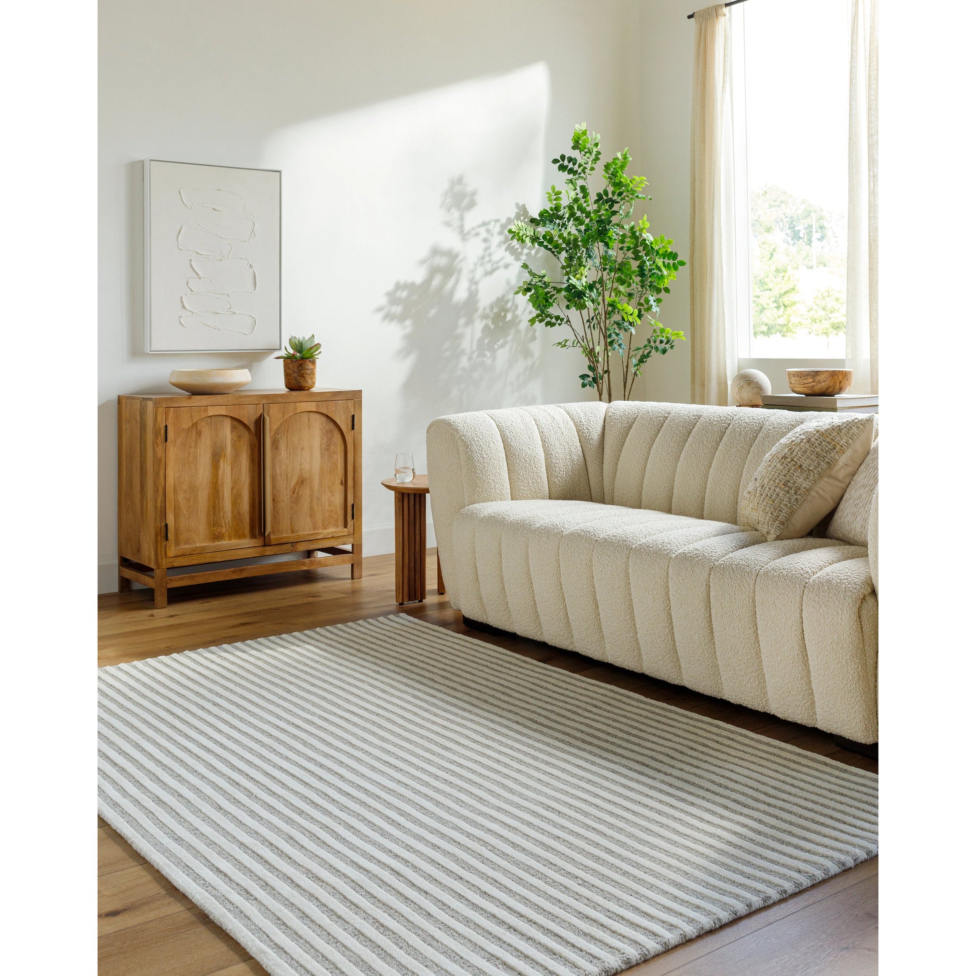 Brook Rug - 485593 by Livabliss in cream, medium gray. Made from face: 100% wool, warp: 100% cotton in a unique style.