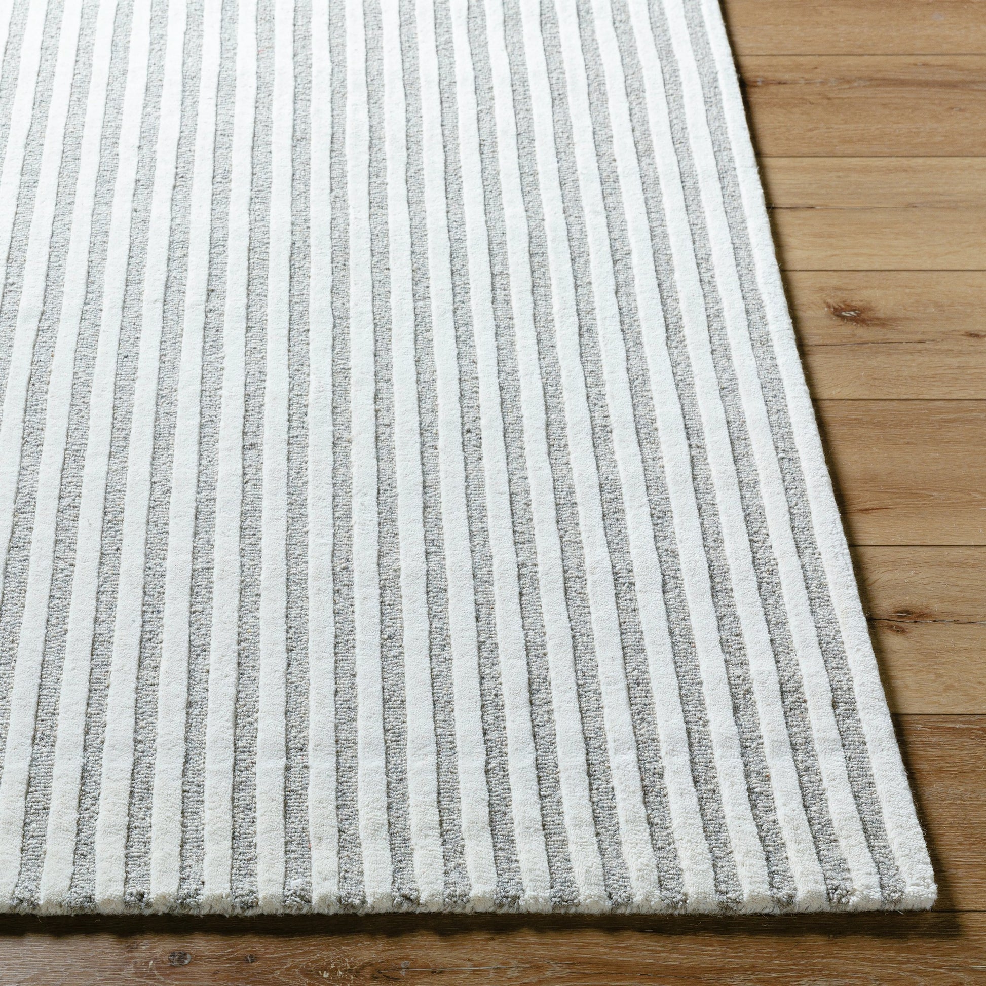 Brook Rug - 485593 by Livabliss in cream, medium gray. Made from face: 100% wool, warp: 100% cotton in a unique style.