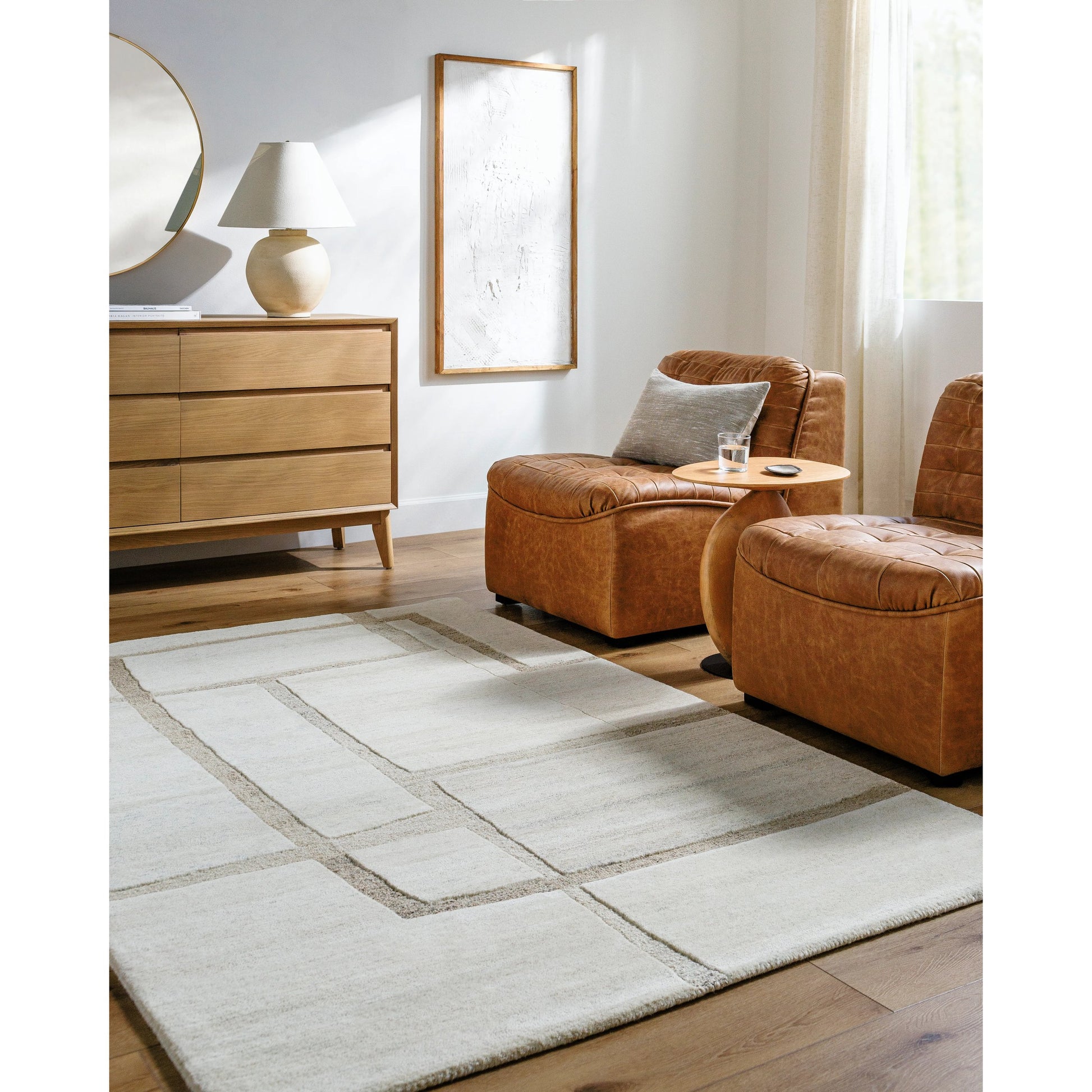 Brook Rug - 489139 by Livabliss in ivory, light beige, denim. Made from wool in a unique style.