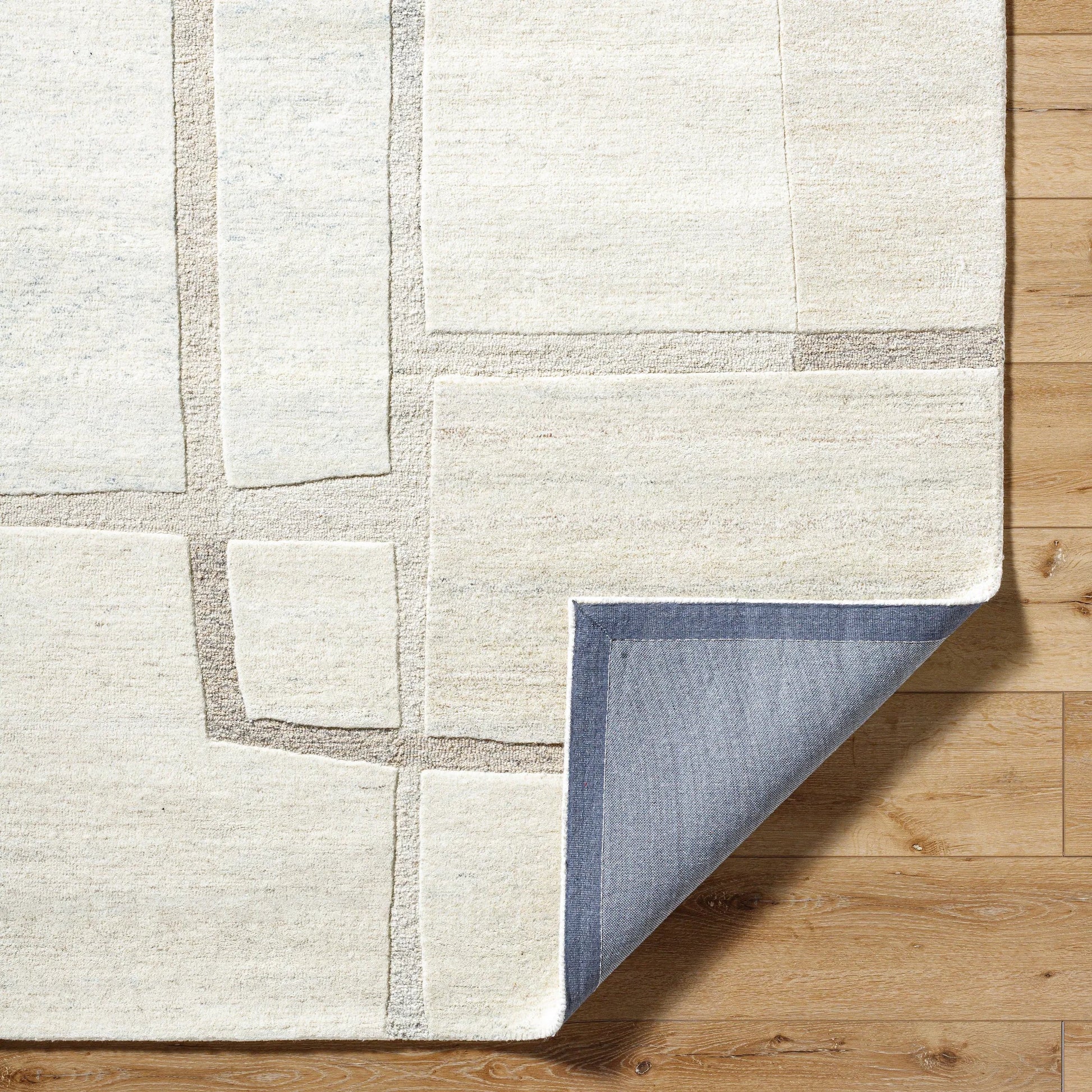 Brook Rug - 489139 by Livabliss in ivory, light beige, denim. Made from wool in a unique style.