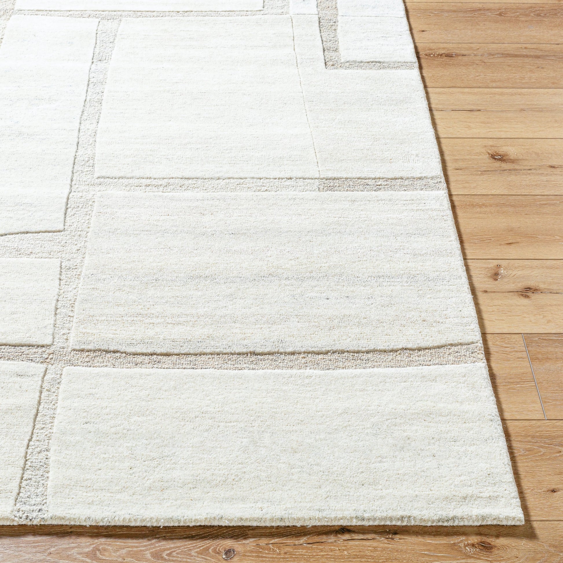 Brook Rug - 489139 by Livabliss in ivory, light beige, denim. Made from wool in a unique style.