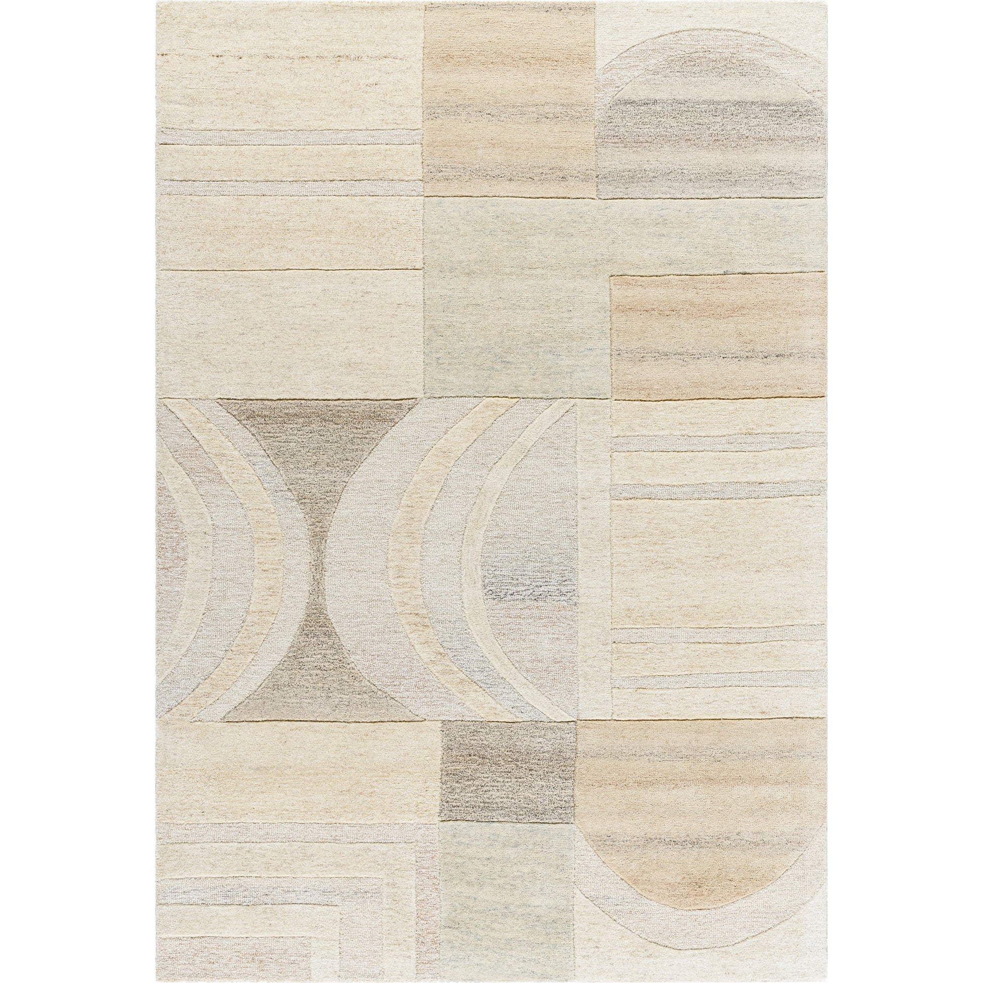 Brook Rug - 489148 by Livabliss in beige, cream, taupe, light gray, sand. Made from wool in a unique style.