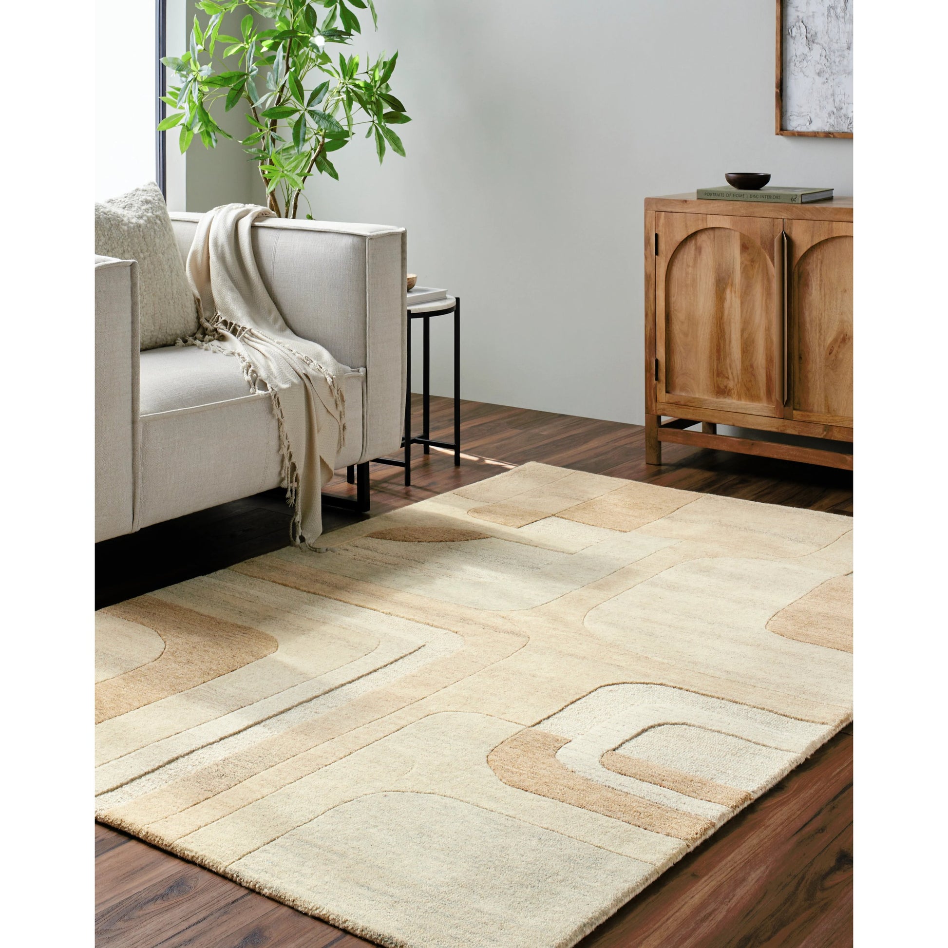 Brook Rug - 489157 by Livabliss in beige, sandstone, cream, light taupe, soft gray, pale blue. Made from wool in a unique style.