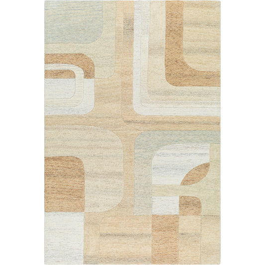Brook Rug - 489157 by Livabliss in beige, sandstone, cream, light taupe, soft gray, pale blue. Made from wool in a unique style.