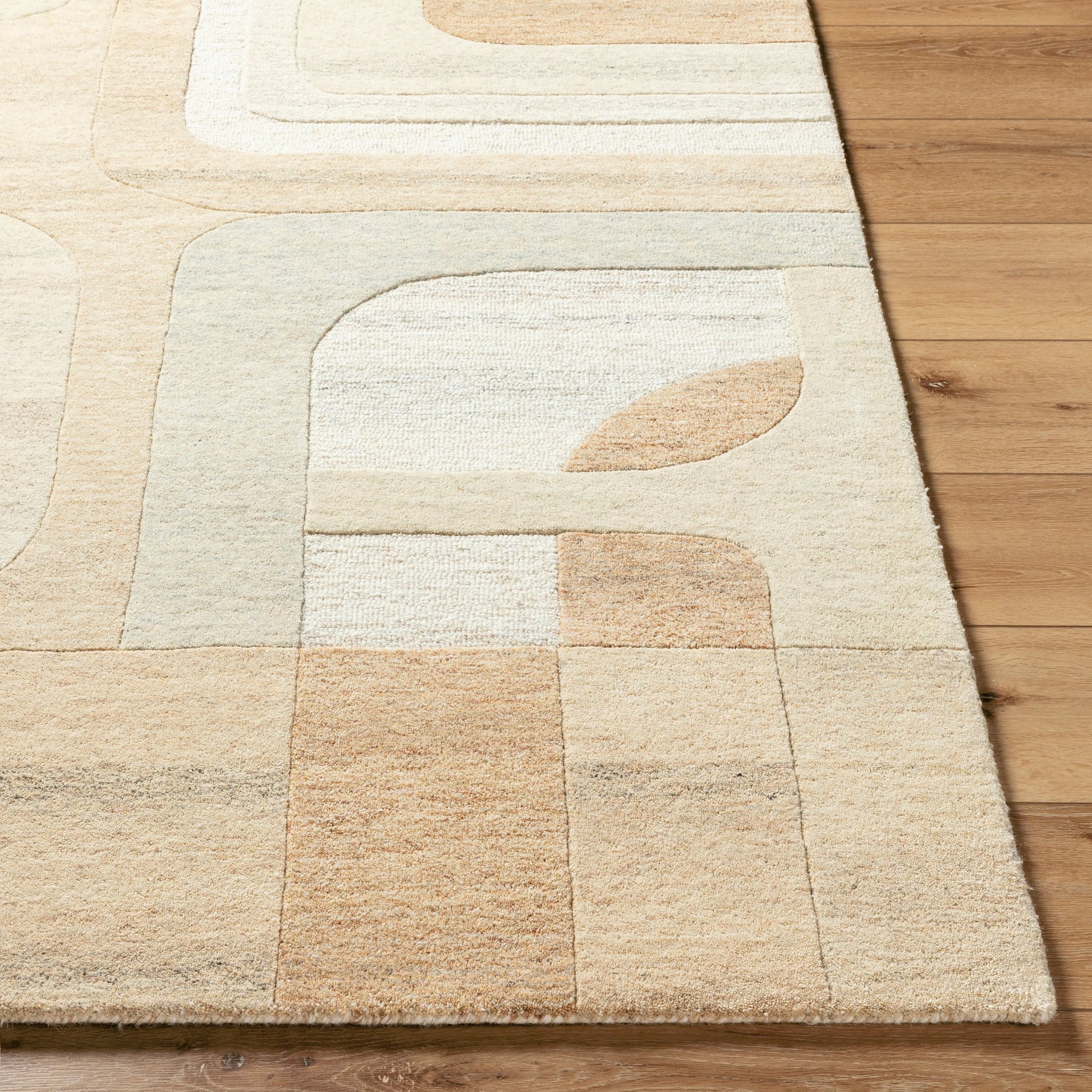 Brook Rug - 489157 by Livabliss in beige, sandstone, cream, light taupe, soft gray, pale blue. Made from wool in a unique style.