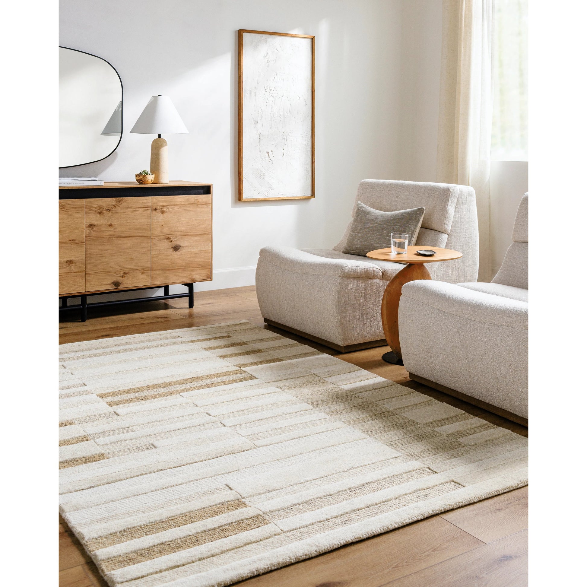 Brook Rug - 530267 by Livabliss in ivory, sandstone, taupe, beige, cream. Made from wool in a unique style.