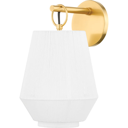 Debi Wall Sconce by Hudson Valley in aged brass. Made from steel in a coastal style.