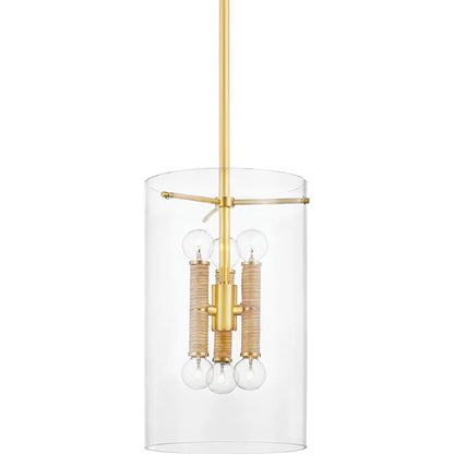 Barlow 6 Light Lantern by Hudson Valley in aged brass. Made from steel in a modern style.