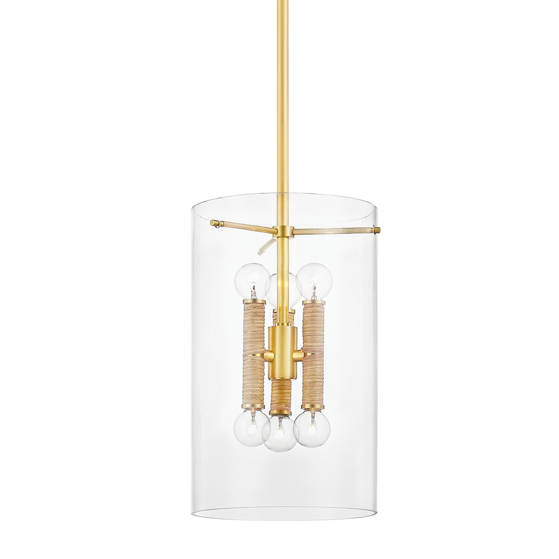 Barlow 6 Light Lantern by Hudson Valley in aged brass. Made from steel in a modern style.