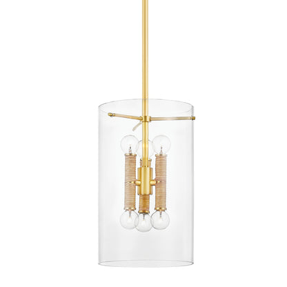 Barlow 6 Light Lantern by Hudson Valley in aged brass. Made from steel in a modern style.