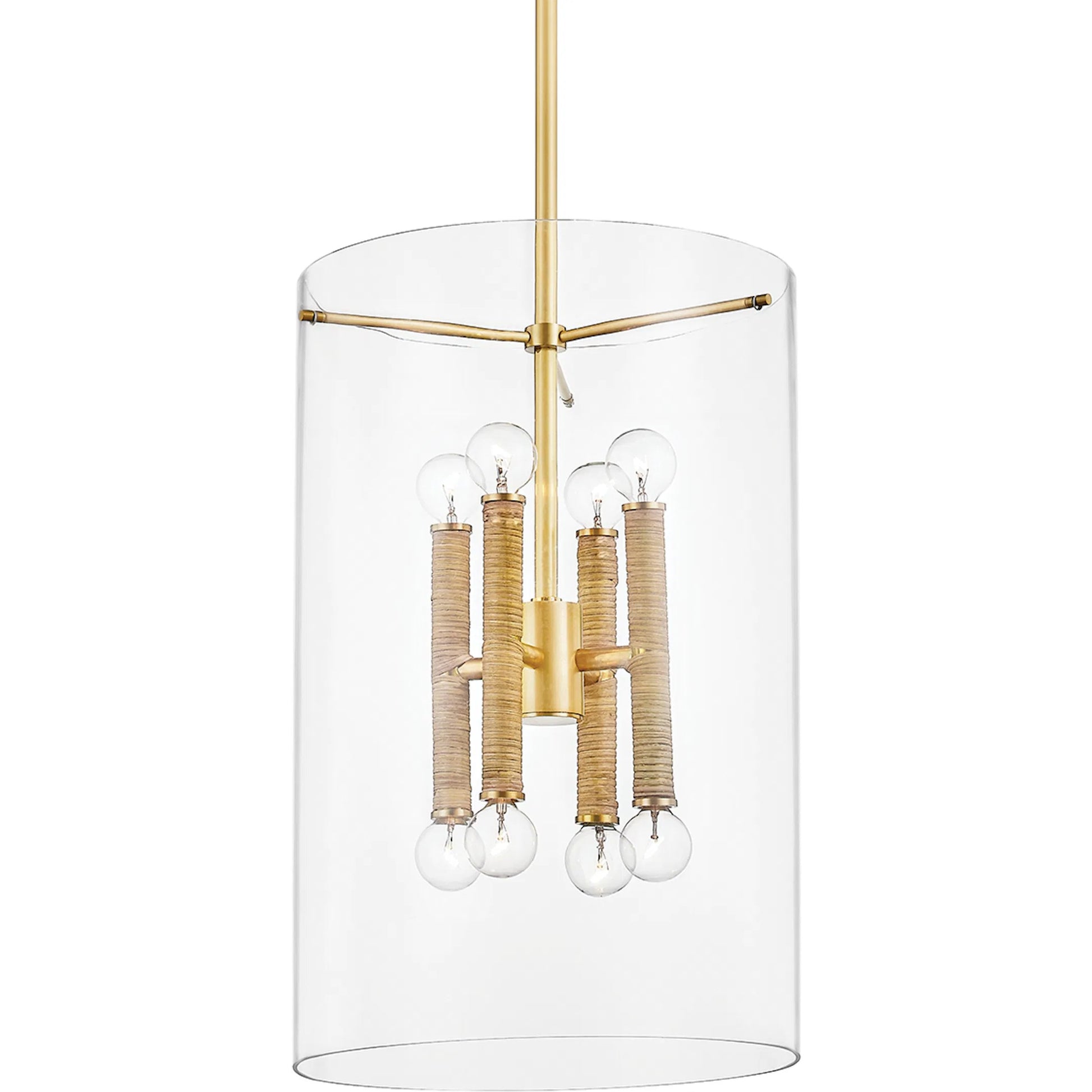 Barlow 8 Light Lantern by Hudson Valley in aged brass. Made from steel in a modern style.