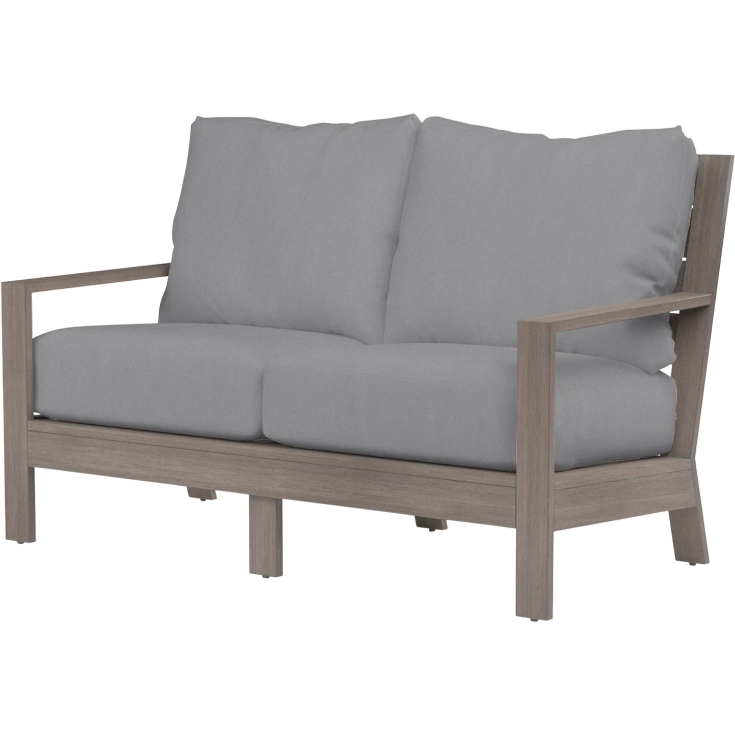 005 SI-2513796 | Primary Silo | Laguna Outdoor Loveseat by Sunset West in browns. Made from aluminum in a modern style.