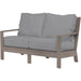Laguna Outdoor Loveseat by Sunset West in browns. Made from aluminum in a modern style.