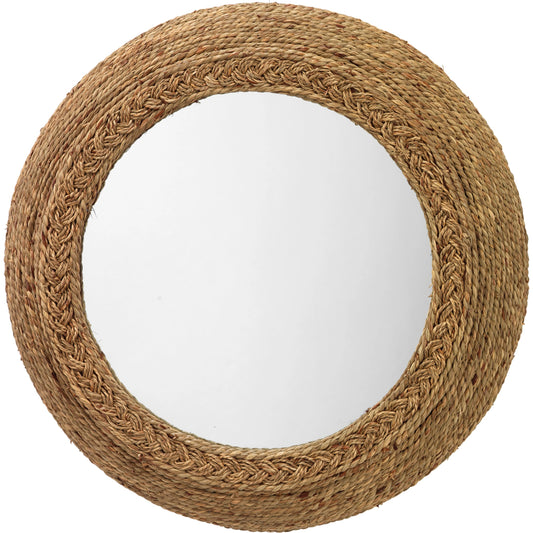 Seagrass Mirror by The Livingston Collection in seagrass. Made from metal in a coastal style.
