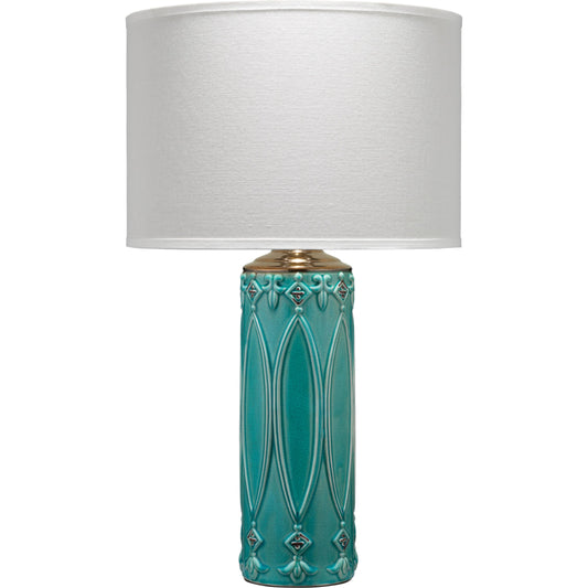 Tabitha Table Lamp by The Livingston Collection in turquoise ceramic. Made from ceramic in a transitional style.
