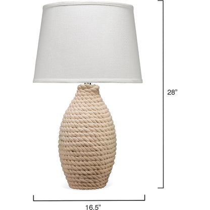 Rope Table Lamp by Lifestyle by JY in white rope. Made from jute in a modern style.