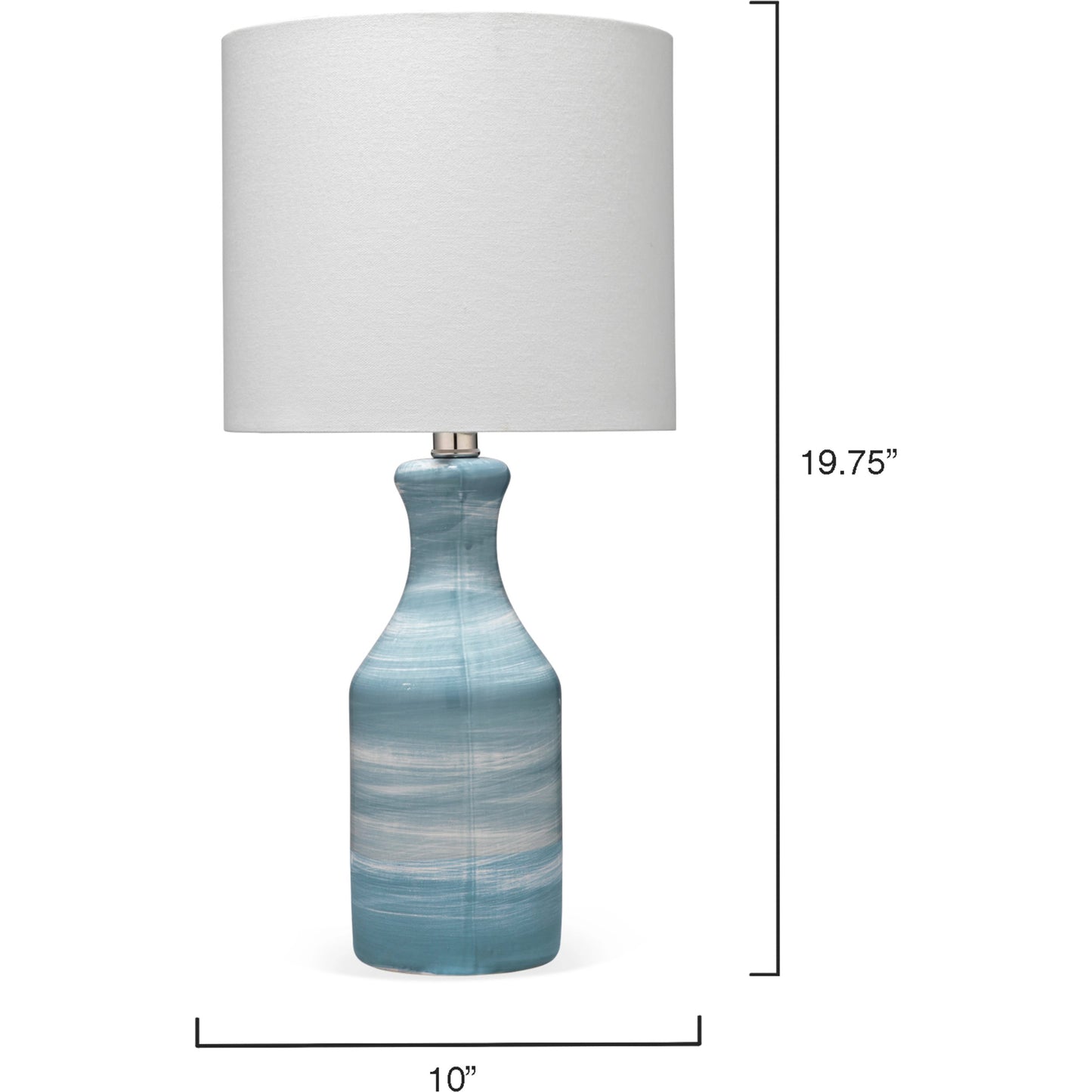002 SR-707844 | Additional Silo | Bungalow Table Lamp by Lifestyle by JY in blue, white. Made from ceramic in a coastal style.