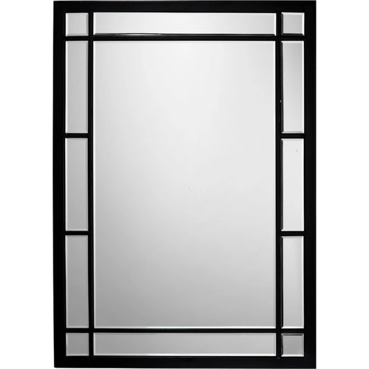 Chelsea Mirror by The Livingston Collection in matte black. Made from metal in a rustic style.