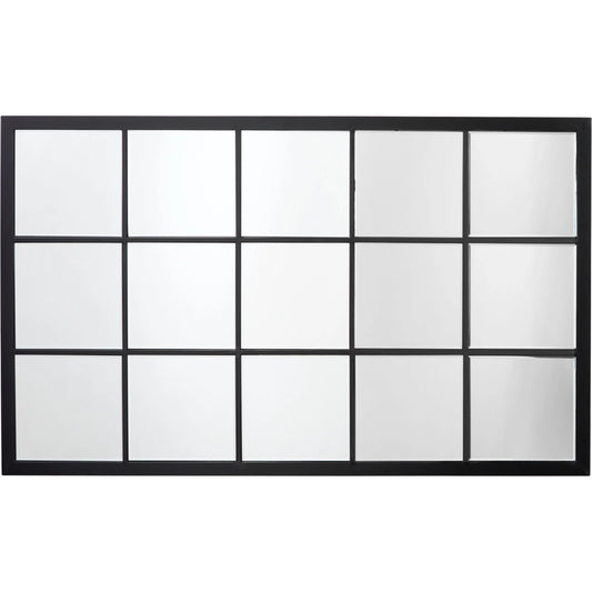 Tribecca Mirror by The Livingston Collection in matte black. Made from metal in a transitional style.