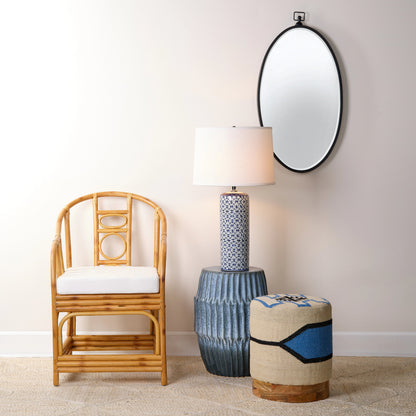 Vivian Table Lamp by Lifestyle by JY in blue, white ceramic. Made from ceramic in a cottage & farmhouse style.