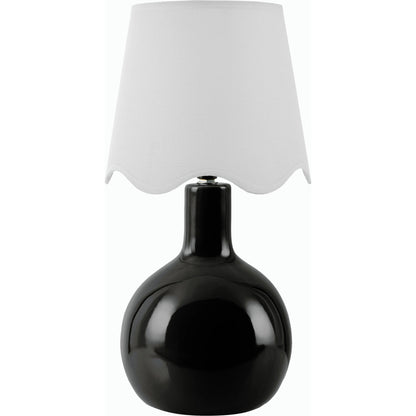 Balbao Table Lamp by Livabliss in high gloss. Made from ceramic, rattan, metal in a modern style.