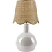 Balbao Round Table Lamp with Rattan Shade by Livabliss in high gloss. Made from ceramic, rattan, metal in a modern style.