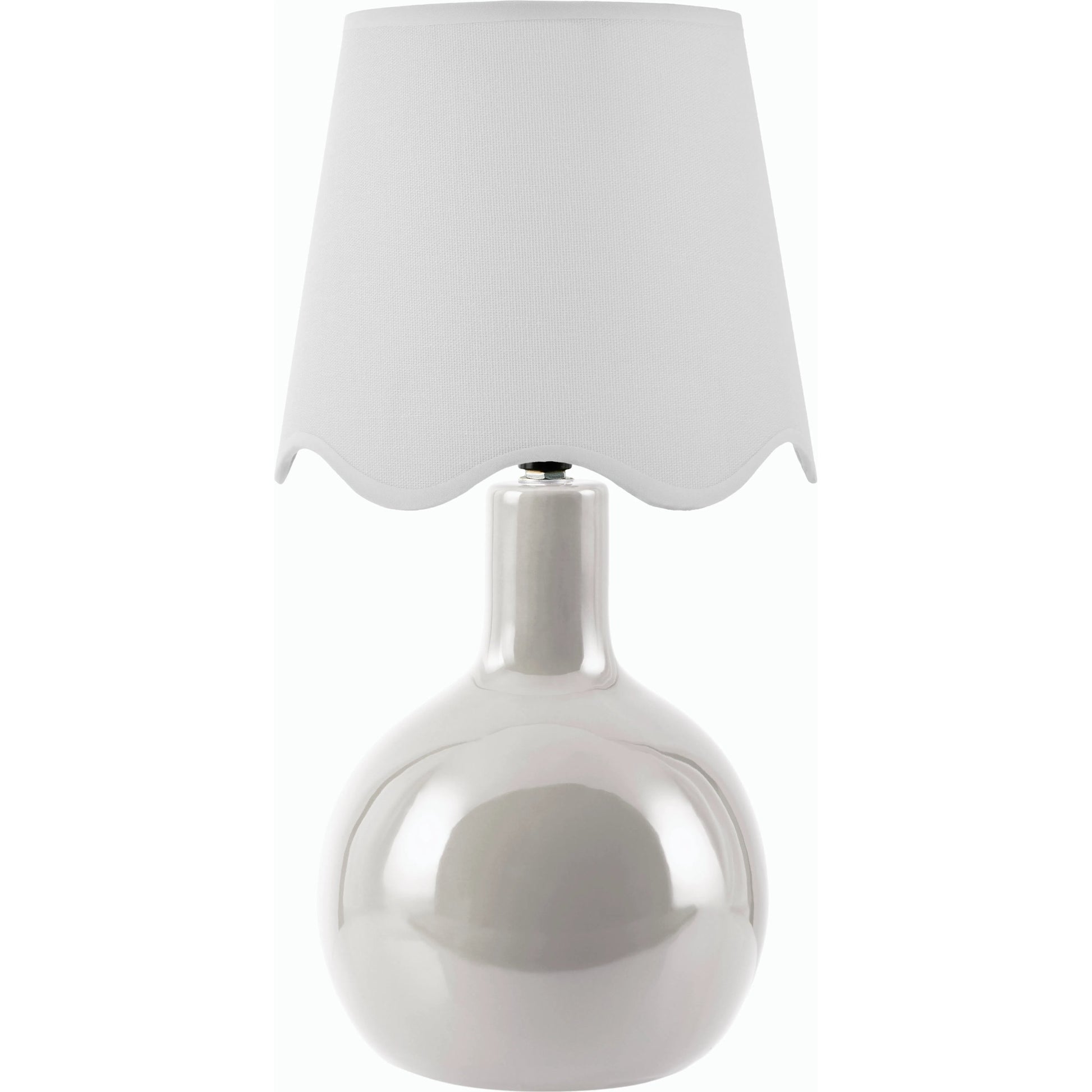 Balbao Round Table Lamp with Linen Shade by Livabliss in high gloss. Made from ceramic, rattan, metal in a modern style.