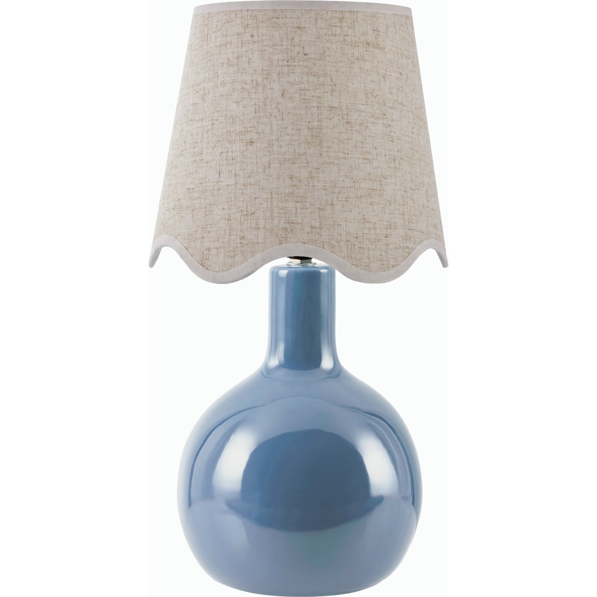 Balbao Round Table Lamp with Beige Linen Shade by Livabliss in high gloss. Made from ceramic, rattan, metal in a modern style.