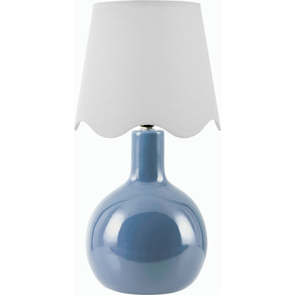 Balbao Round Table Lamp with Linen Shade by Livabliss in high gloss. Made from ceramic, rattan, metal in a modern style.