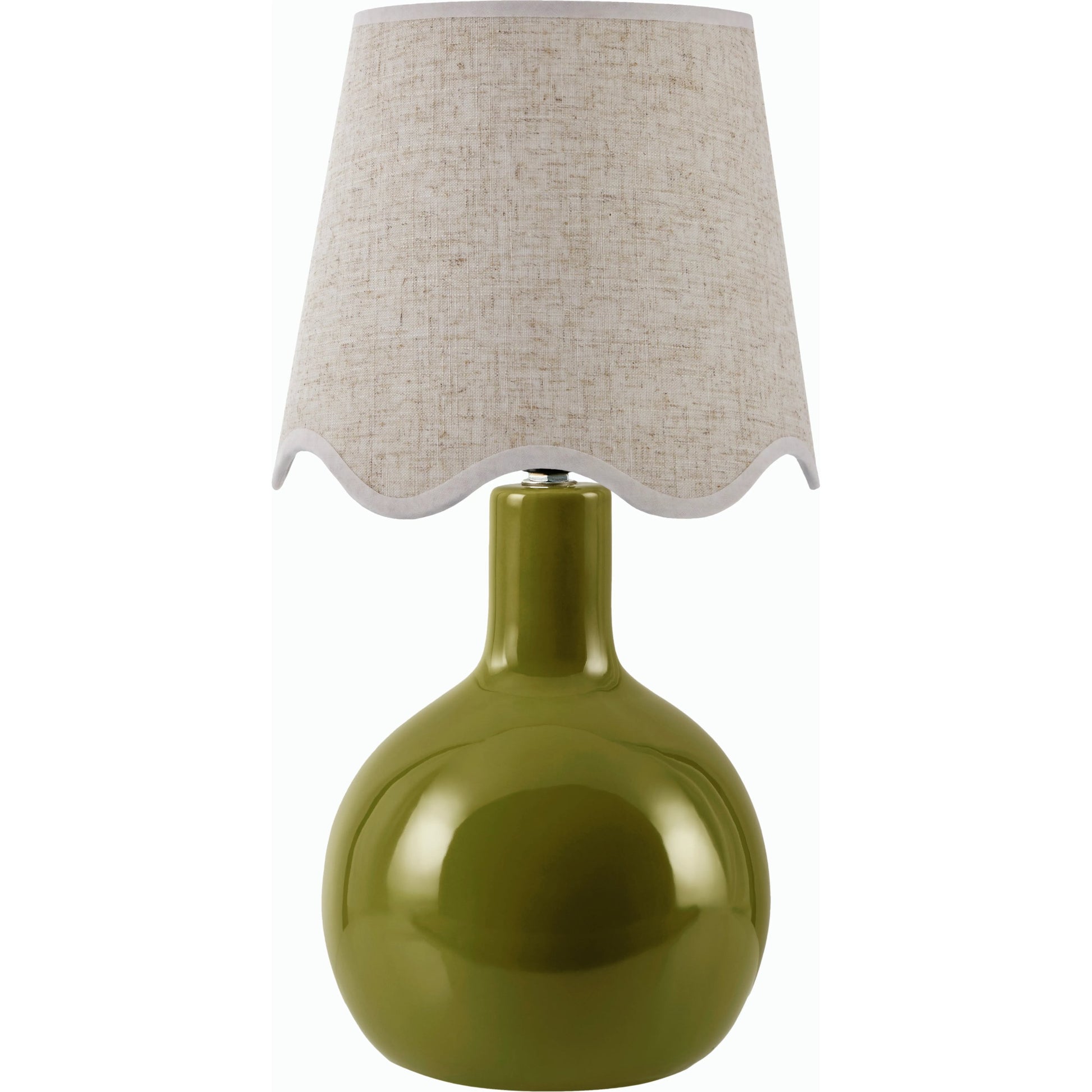 Balbao Round Table Lamp with Beige Linen Shade by Livabliss in high gloss. Made from ceramic, rattan, metal in a modern style.