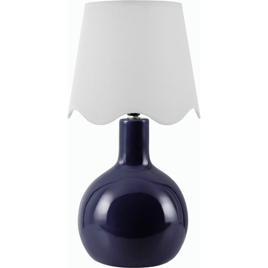 Balbao Round Table Lamp with Linen Shade by Livabliss in high gloss. Made from ceramic, rattan, metal in a modern style.