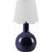 Balbao Round Table Lamp with Linen Shade by Livabliss in high gloss. Made from ceramic, rattan, metal in a modern style.