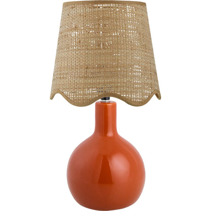 Balbao Accent Table Lamp by Livabliss in high gloss. Made from ceramic, rattan, metal in a modern style.