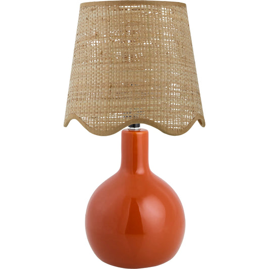 Balbao Accent Table Lamp by Livabliss in high gloss. Made from ceramic, rattan, metal in a unique style.